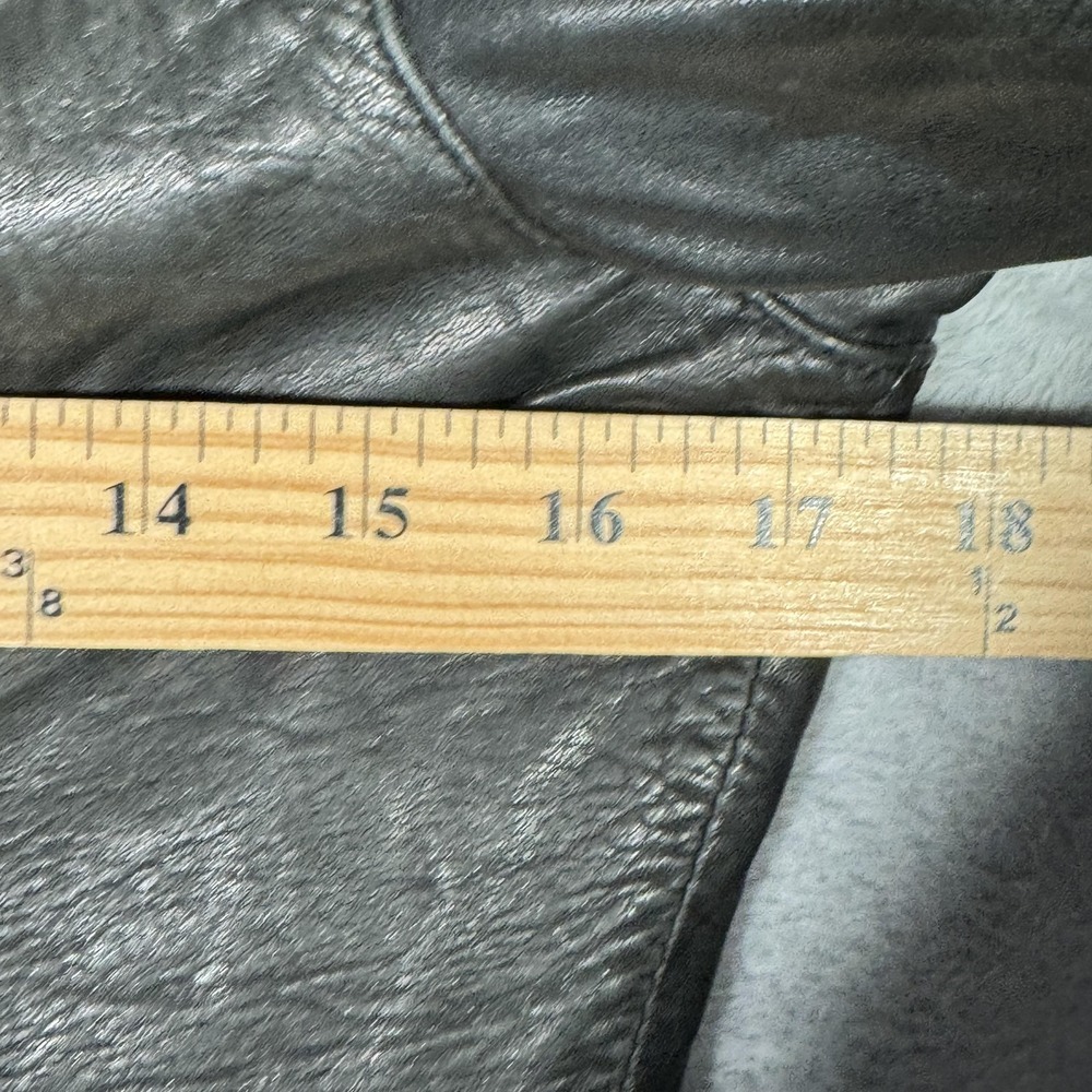 Madewell Jacket Womens S Black Washed Leather Moto Biker Asymmetrical Zip *FLAW - Picture 6 of 11